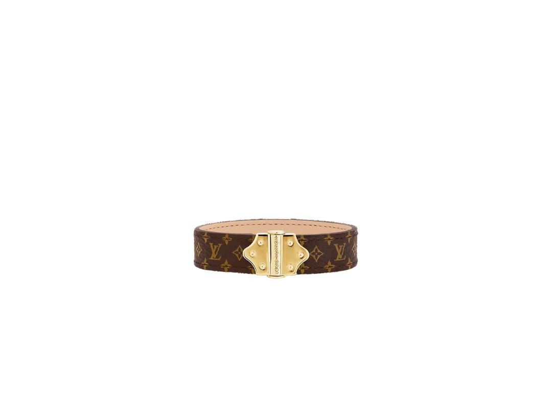 Louis Vuitton Louis Vuitton Nano Monogram Bracelet In Monogram Canvas With Shiny Golden Hinge