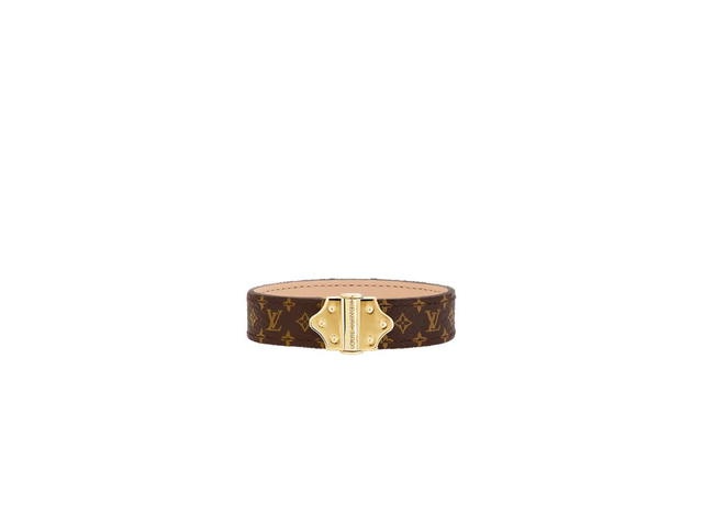 Louis Vuitton Louis Vuitton Nano Monogram Bracelet In Monogram Canvas With Shiny Golden Hinge - view 1