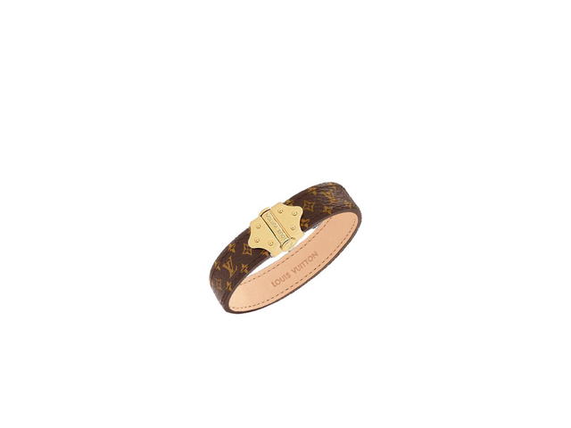 Louis Vuitton Louis Vuitton Nano Monogram Bracelet In Monogram Canvas With Shiny Golden Hinge - view 2