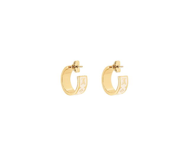 Louis Vuitton Louis Vuitton Nanogram Enamel Earrings In Gold-Tone Metal With White Enamel - view 3