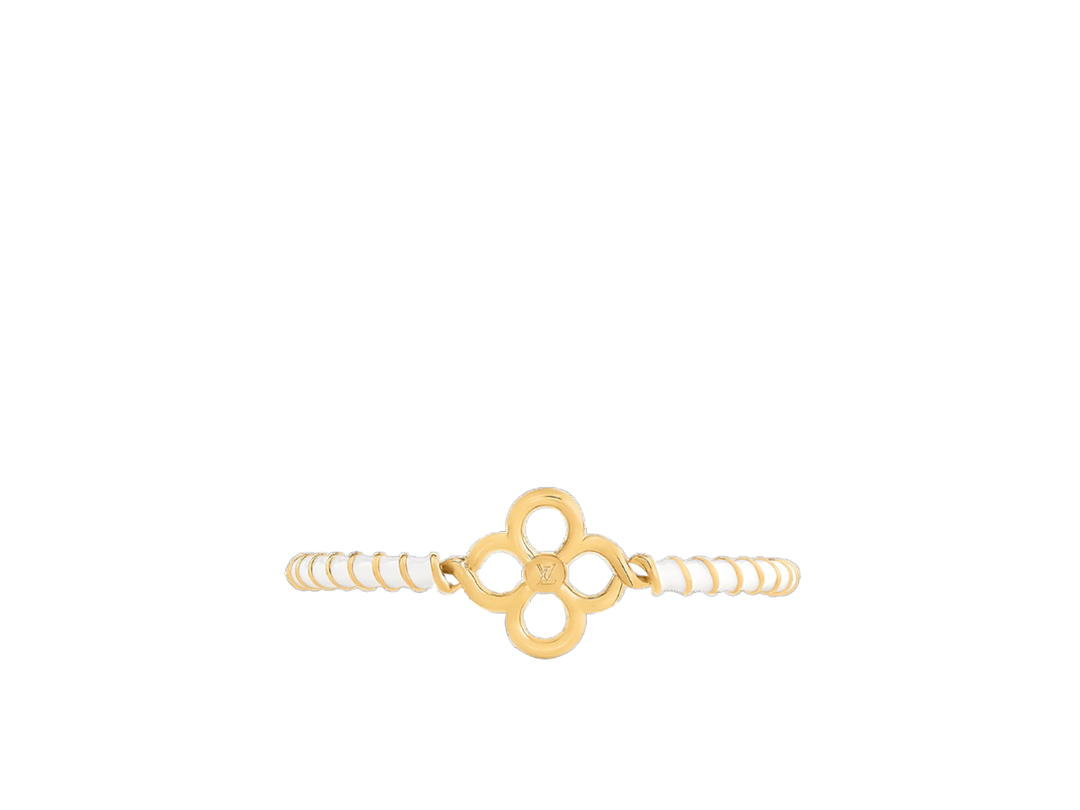 Louis Vuitton Louis Vuitton Nautical Rigid Enamel Bracelet In Metal With White Enamel Gold-Color Finish