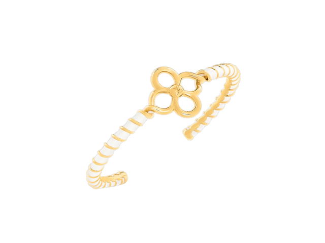 Louis Vuitton Louis Vuitton Nautical Rigid Enamel Bracelet In Metal With White Enamel Gold-Color Finish - view 2