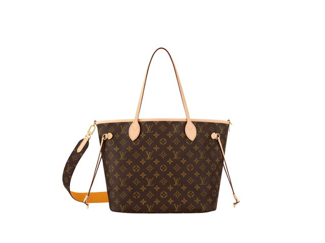 Louis Vuitton Louis Vuitton Neverfull Bandoulière Inside Out MM In Monogram Coated Canvas With Gold-Toned Hardware Jaune Safran - view 3