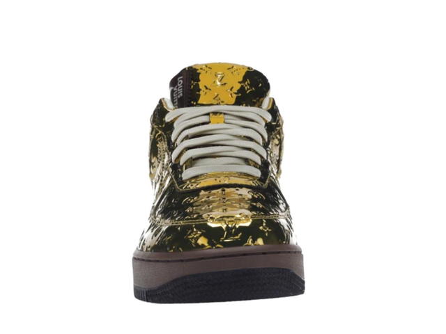 Louis Vuitton Louis Vuitton Nike Air Force 1 Low By Virgil Abloh Metallic Gold - view 3