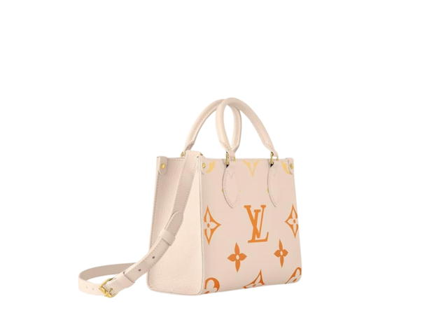 Louis Vuitton Louis Vuitton OnTheGo PM In Monogram Empreinte Embossed Cowhide Leather With Gold-Color Hardware Neutral Gradient - view 3