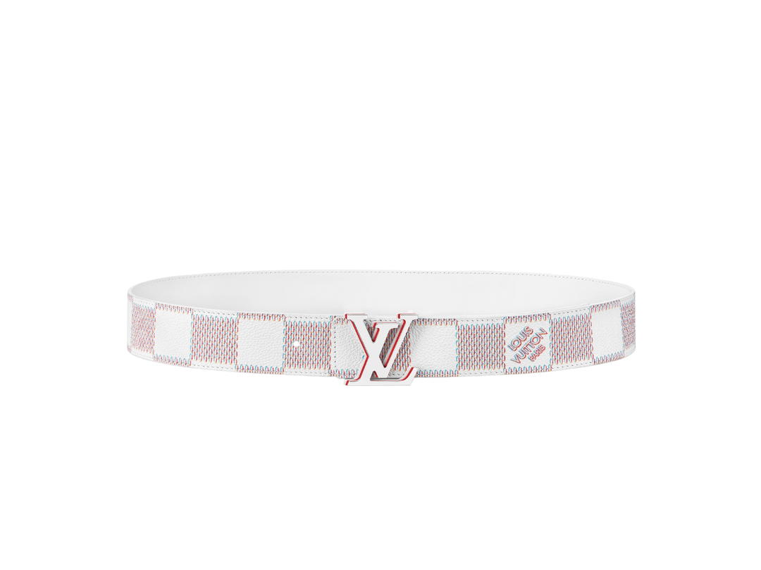 Louis Vuitton Louis Vuitton Optic Reversible Belt 40MM In White Calf Leather On Reverse With Silver-Colour Hardware White-Red