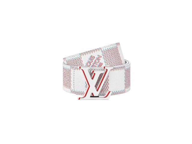 Louis Vuitton Louis Vuitton Optic Reversible Belt 40MM In White Calf Leather On Reverse With Silver-Colour Hardware White-Red - view 2