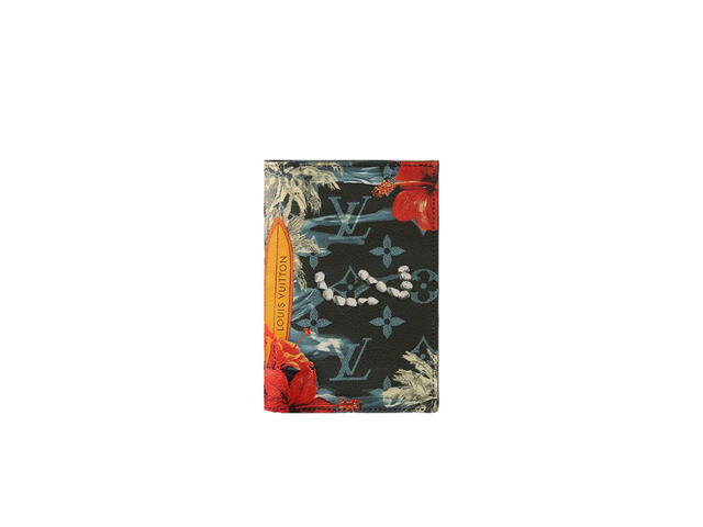 Louis Vuitton Louis Vuitton Passport Cover In Monogram Surfin’ Canvas With Tropical Print Navy Blue - view 1