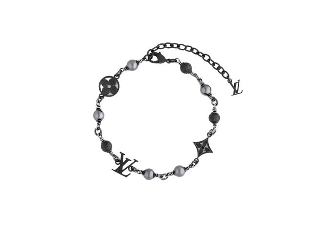 Louis Vuitton Louis Vuitton Pearls Bracelet In Silver And Ruthenium Metal With Grey And White Metallic Pearls Black - view 1