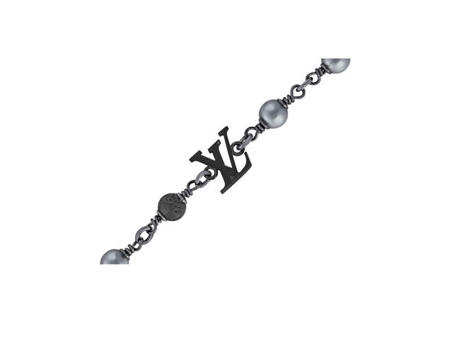 Louis Vuitton Louis Vuitton Pearls Bracelet In Silver And Ruthenium Metal With Grey And White Metallic Pearls Black - view 2