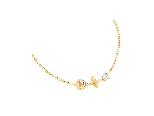 Louis Vuitton Louis Vuitton Petit Louis Bracelet In Gold-color Metal finish With Monogram Flower - view 2