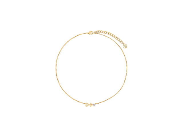 Louis Vuitton Louis Vuitton Petit Louis Necklace In Gold-Color Finish Metal With LV Circle And Monogram Flower-Crystal Charms - view 1