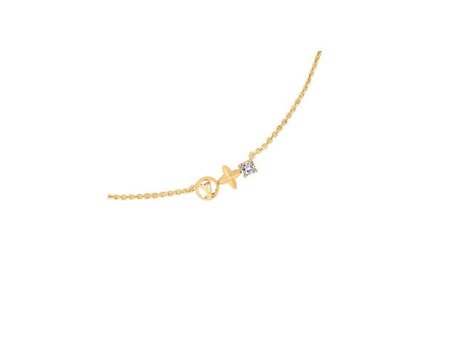 Louis Vuitton Louis Vuitton Petit Louis Necklace In Gold-Color Finish Metal With LV Circle And Monogram Flower-Crystal Charms - view 2