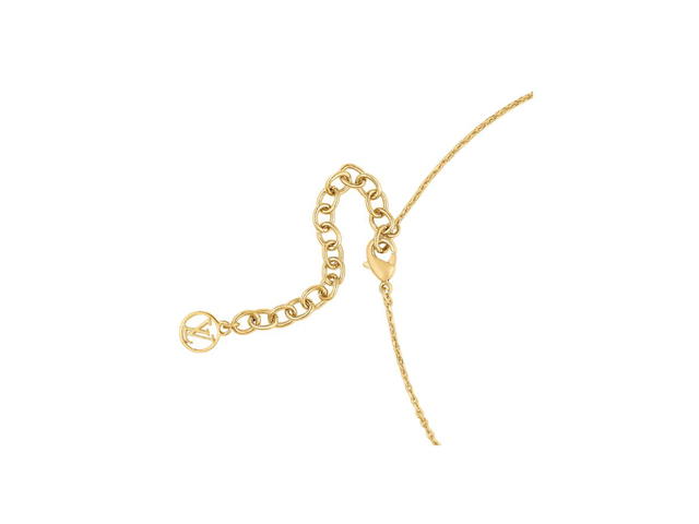 Louis Vuitton Louis Vuitton Petit Louis Necklace In Gold-Color Finish Metal With LV Circle And Monogram Flower-Crystal Charms - view 3