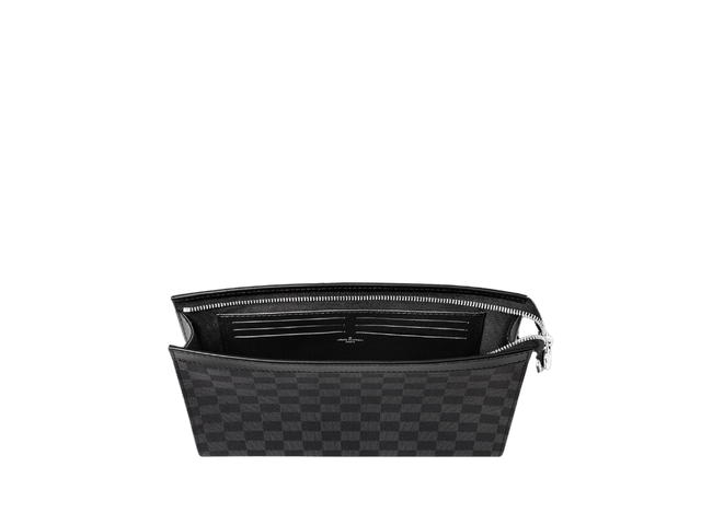 Louis Vuitton Louis Vuitton Pochette Voyage MM In Damier Graphite Coated Canvas With Metal Hardware - view 3