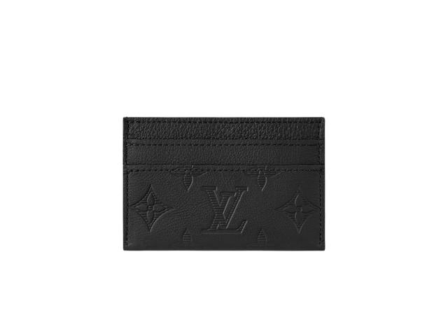 Louis Vuitton Louis Vuitton Porte Cartes Double Card Holder In Black Monogram Shadow Calf Leather - view 3