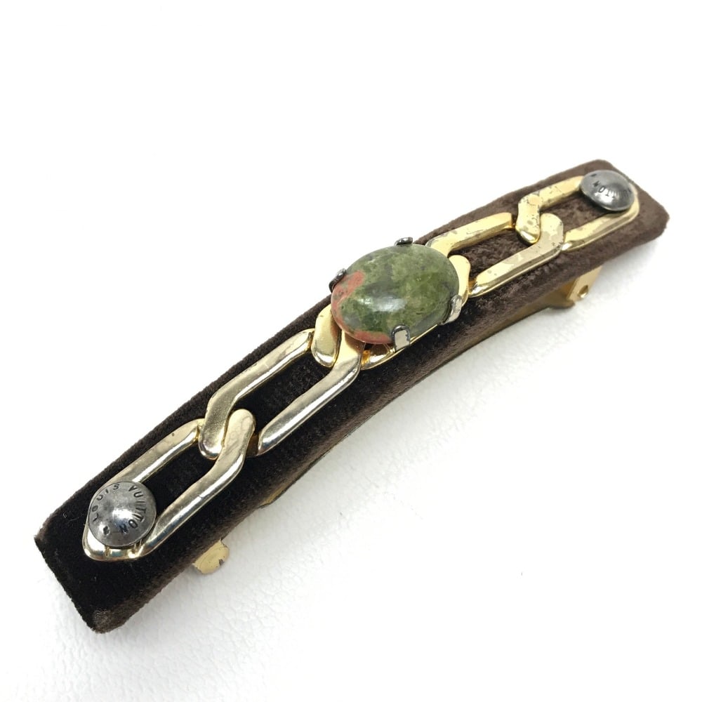 Louis Vuitton LOUIS VUITTON Pre-shoes Valletta Hair Accessories Brown/Green Velor/Metal M64994