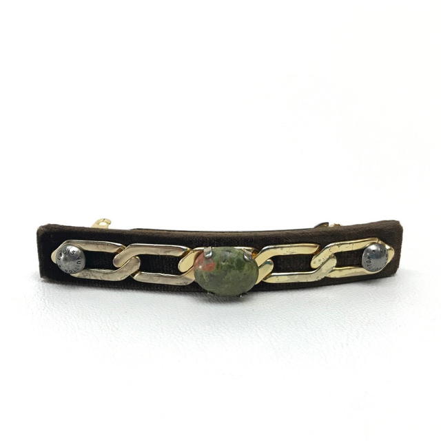 Louis Vuitton LOUIS VUITTON Pre-shoes Valletta Hair Accessories Brown/Green Velor/Metal M64994 - view 2