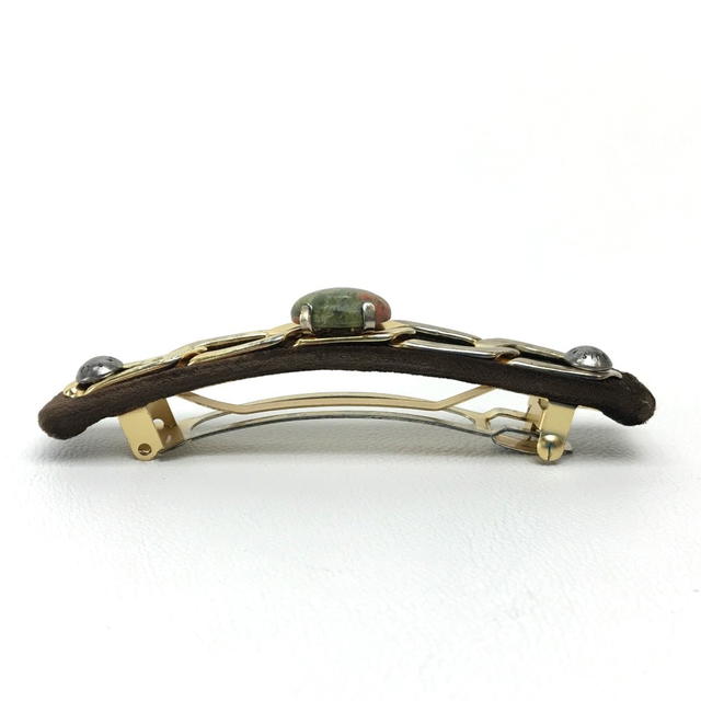 Louis Vuitton LOUIS VUITTON Pre-shoes Valletta Hair Accessories Brown/Green Velor/Metal M64994 - view 4