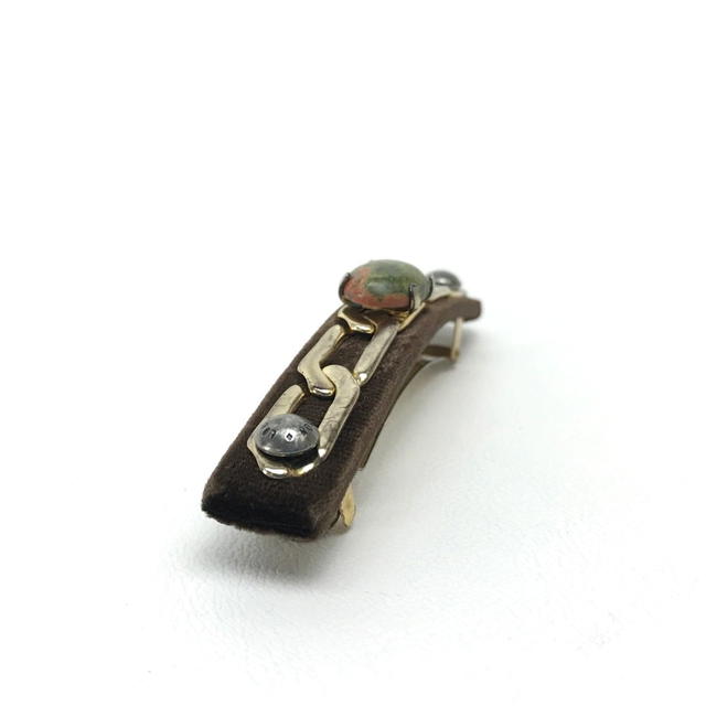 Louis Vuitton LOUIS VUITTON Pre-shoes Valletta Hair Accessories Brown/Green Velor/Metal M64994 - view 5
