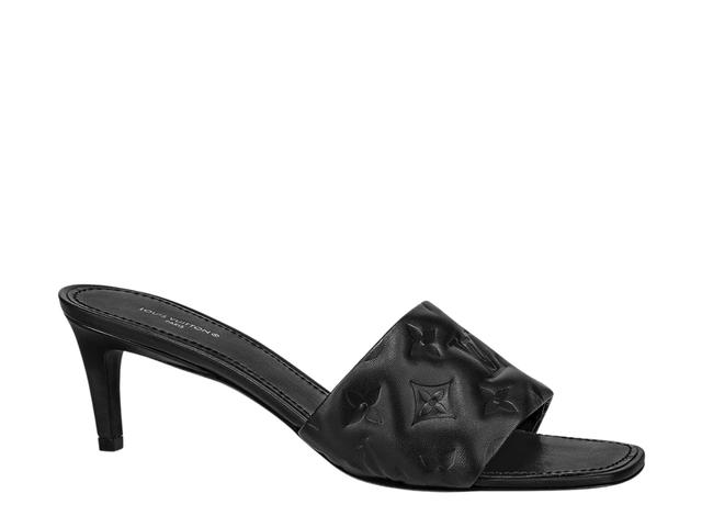 Louis Vuitton Louis Vuitton Revival Mule In Leather Outsole With Monogram-Embossed Lambskin Noir - view 1