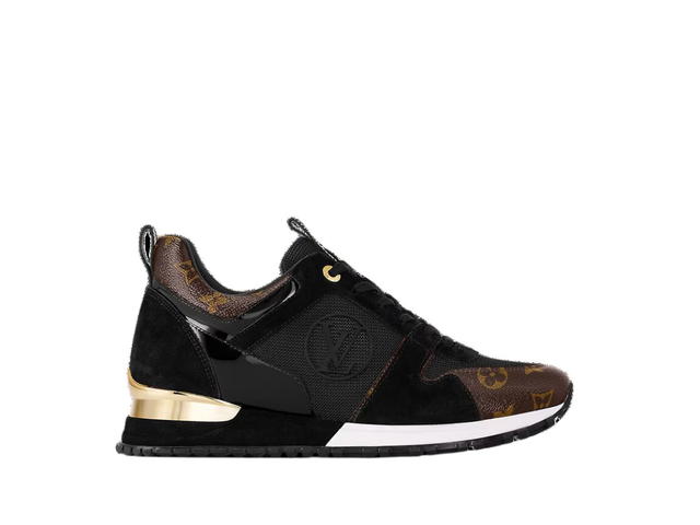 Louis Vuitton Louis Vuitton Run Away Sneaker In Suede Calf Leather And Patent Monogram Canvas Black - view 1