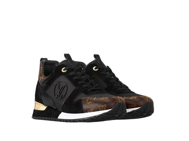 Louis Vuitton Louis Vuitton Run Away Sneaker In Suede Calf Leather And Patent Monogram Canvas Black - view 2