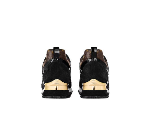 Louis Vuitton Louis Vuitton Run Away Sneaker In Suede Calf Leather And Patent Monogram Canvas Black - view 3