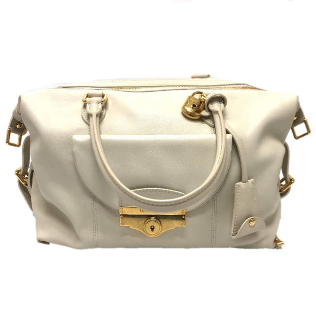 Louis Vuitton LOUIS VUITTON Sac Louis Special Order Duffle Bag Leather White/GoldHardware - view 2