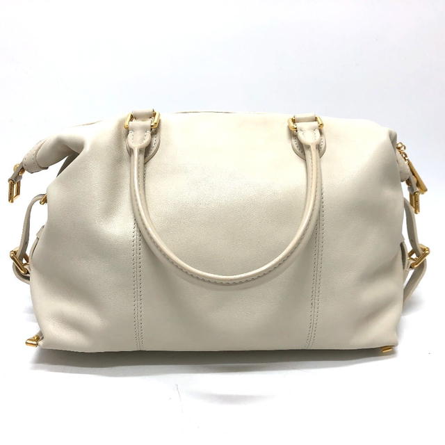 Louis Vuitton LOUIS VUITTON Sac Louis Special Order Duffle Bag Leather White/GoldHardware - view 3