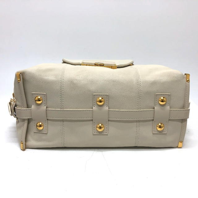 Louis Vuitton LOUIS VUITTON Sac Louis Special Order Duffle Bag Leather White/GoldHardware - view 5