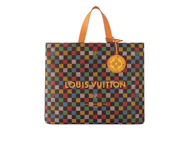 Louis Vuitton Louis Vuitton Shopper Tote MM In LV Vers Damier Ebene coated canvas With Aged-gold-tone Multicolor hardware - view 1