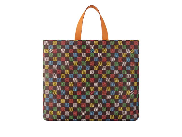 Louis Vuitton Louis Vuitton Shopper Tote MM In LV Vers Damier Ebene coated canvas With Aged-gold-tone Multicolor hardware - view 2