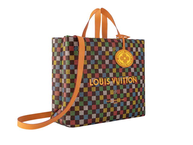 Louis Vuitton Louis Vuitton Shopper Tote MM In LV Vers Damier Ebene coated canvas With Aged-gold-tone Multicolor hardware - view 3