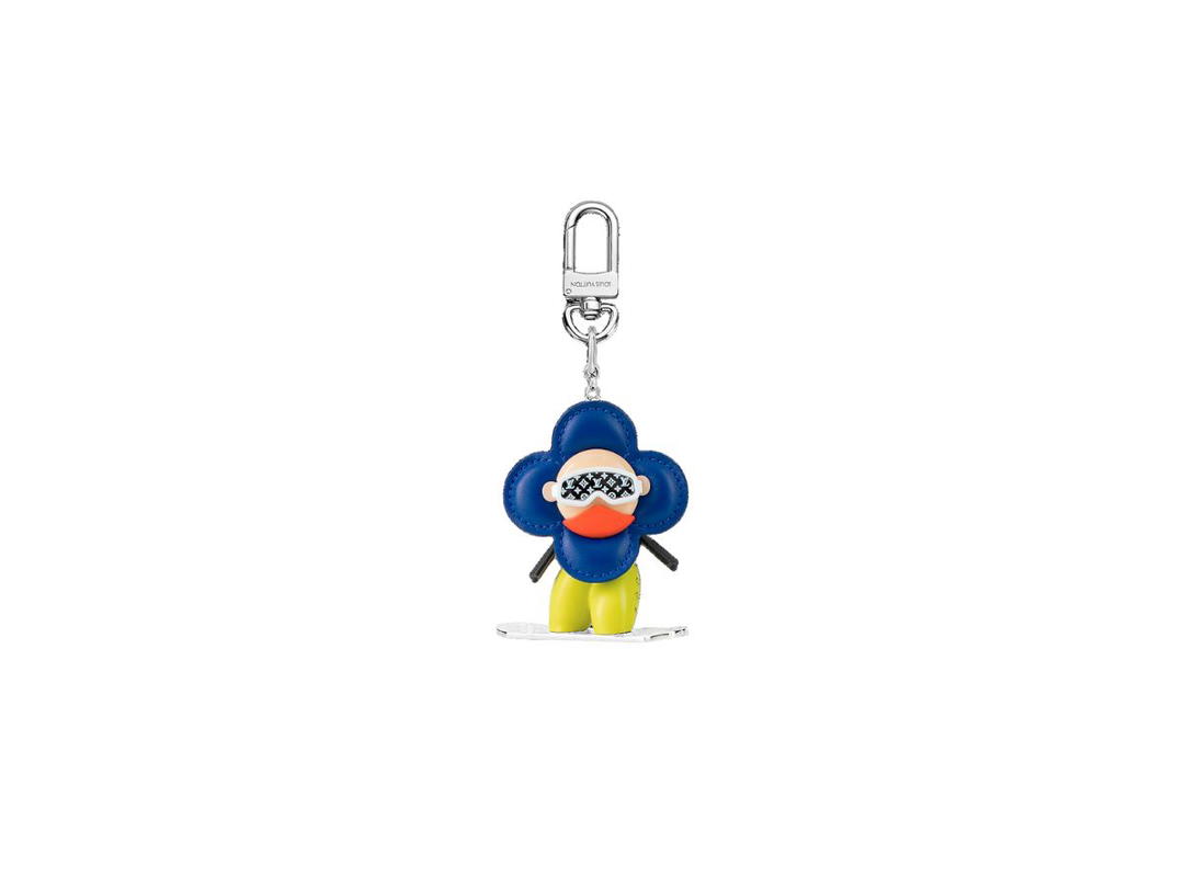 Louis Vuitton Louis Vuitton Snowboard Vivienne Bag Charm In Leather With Silver-Colour Hardware Multicoloured
