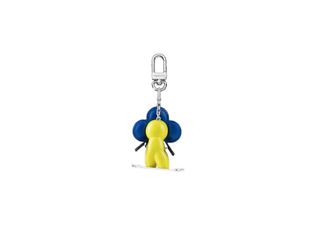 Louis Vuitton Louis Vuitton Snowboard Vivienne Bag Charm In Leather With Silver-Colour Hardware Multicoloured - view 2