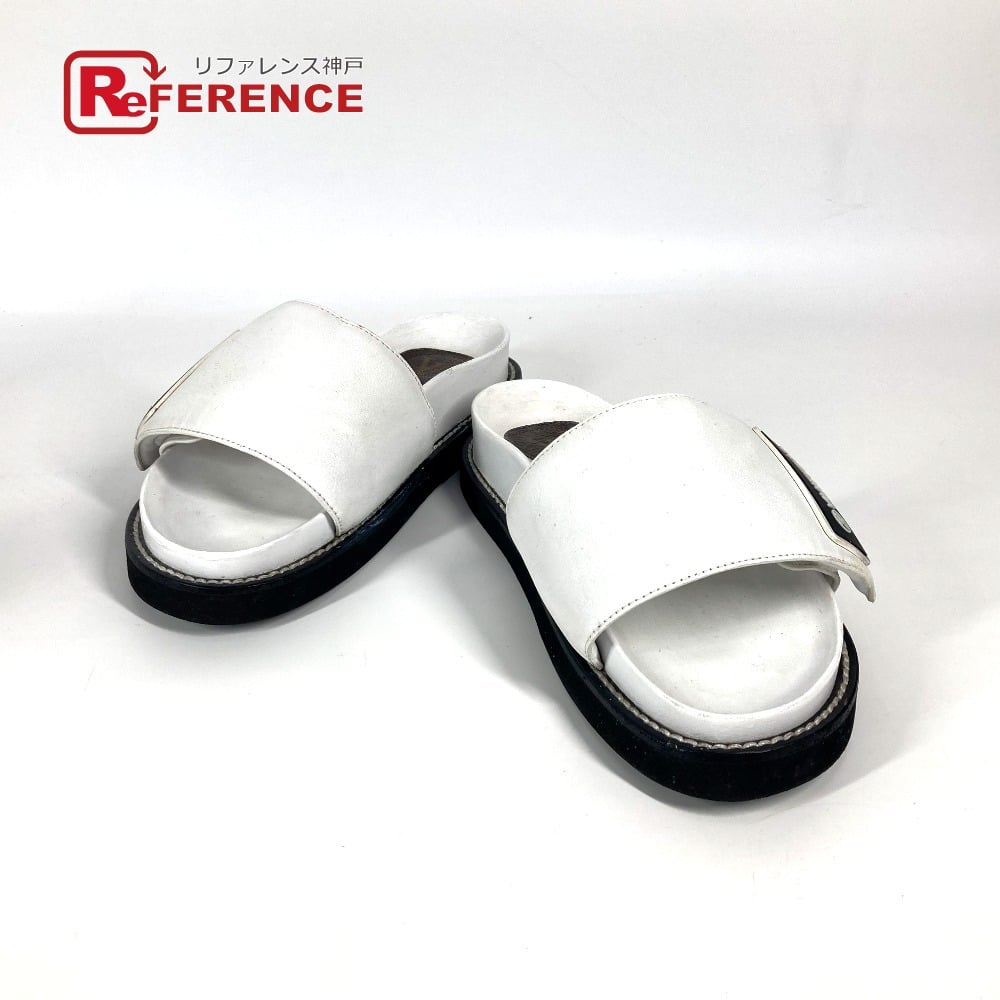 Louis Vuitton LOUIS VUITTON Sunset Line logo Flat shoes shoes Sandals Leather White