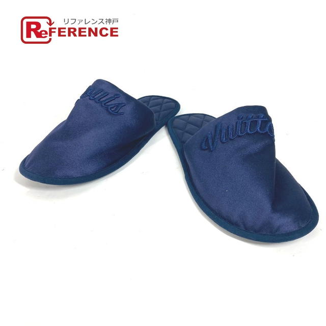 Louis Vuitton LOUIS VUITTON Sweet line logo room shoes shoes slipper Satin Navy - view 1