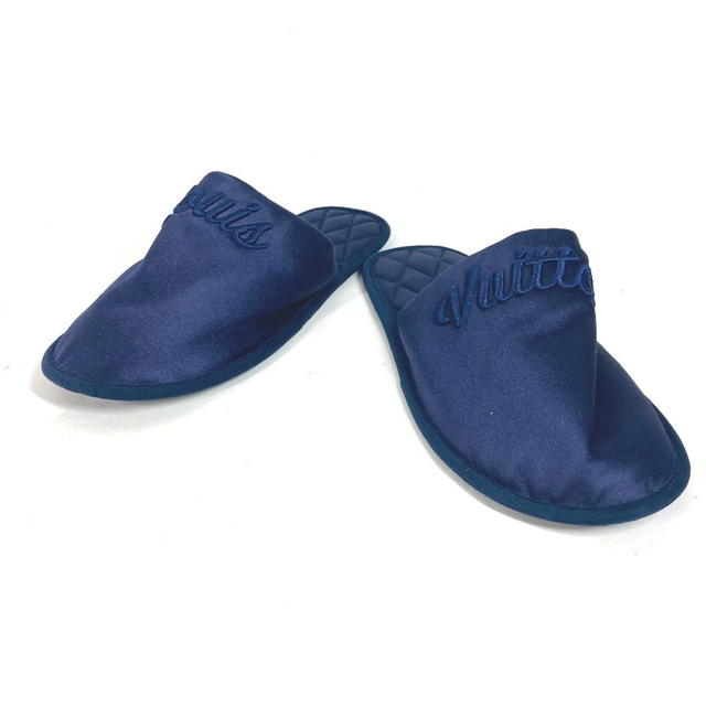 Louis Vuitton LOUIS VUITTON Sweet line logo room shoes shoes slipper Satin Navy - view 2