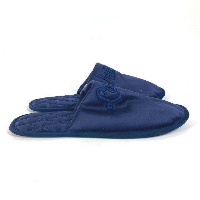 Louis Vuitton LOUIS VUITTON Sweet line logo room shoes shoes slipper Satin Navy - view 5