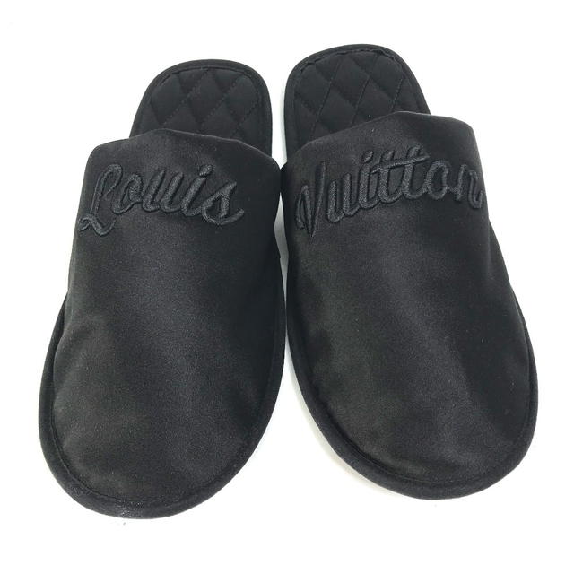 Louis Vuitton LOUIS VUITTON Sweet line LV logo shoes room shoes slipper Satin Black - view 3