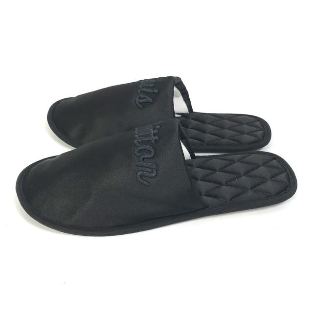 Louis Vuitton LOUIS VUITTON Sweet line LV logo shoes room shoes slipper Satin Black - view 4