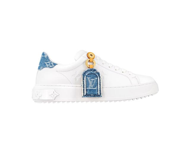 Louis Vuitton Louis Vuitton Time Out Sneaker Calf Leather And Monogram Denim Blue (W) - view 1