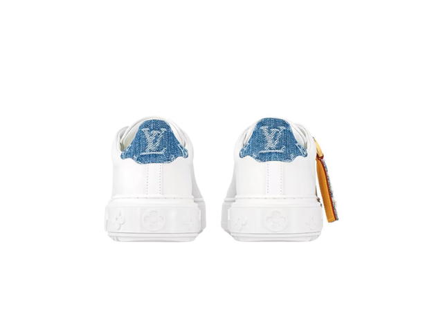 Louis Vuitton Louis Vuitton Time Out Sneaker Calf Leather And Monogram Denim Blue (W) - view 4
