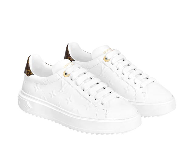 Louis Vuitton Louis Vuitton Time Out Sneaker In Monogram-Debossed Calf Leather With Flowers On The Outsole White - view 2