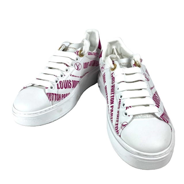 Louis Vuitton LOUIS VUITTON Timeout line shoes shoes logo sneakers Leather pink/White - view 2