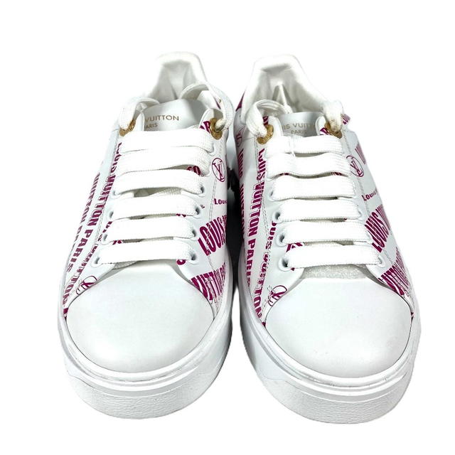 Louis Vuitton LOUIS VUITTON Timeout line shoes shoes logo sneakers Leather pink/White - view 3