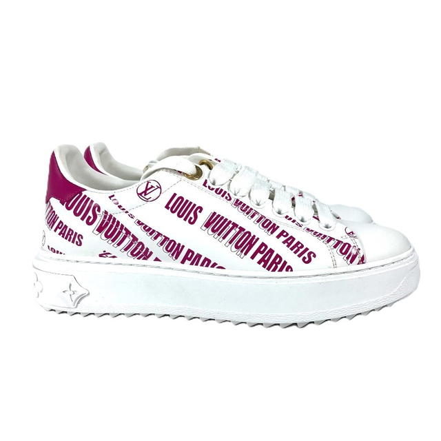 Louis Vuitton LOUIS VUITTON Timeout line shoes shoes logo sneakers Leather pink/White - view 5