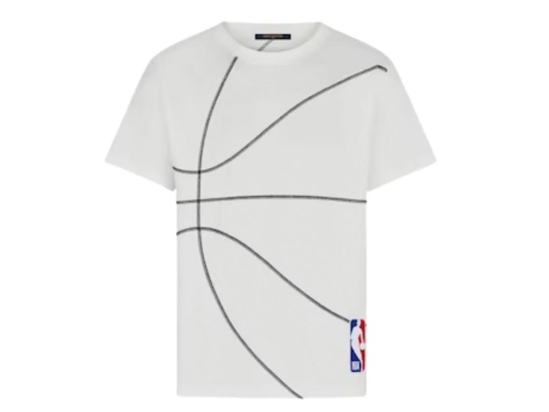 Louis Vuitton Louis Vuitton x NBA Embroidery Detail T-shirt Milk White