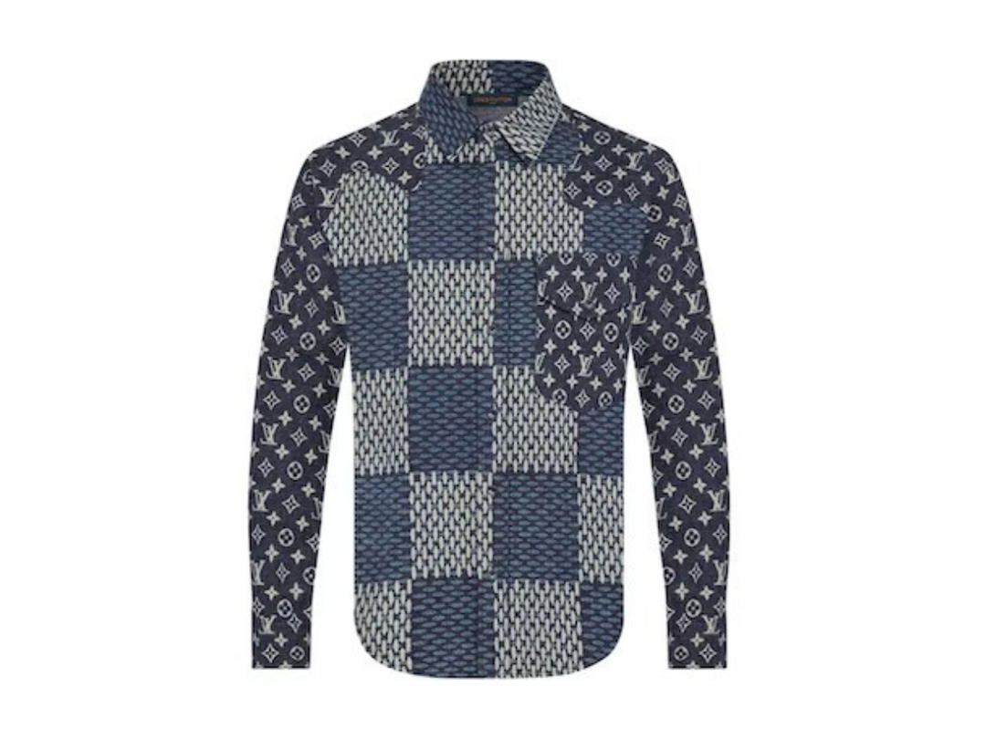 Louis Vuitton Louis Vuitton X Nigo Mngm Waves Giant Damier Flannel Shirt Indigo